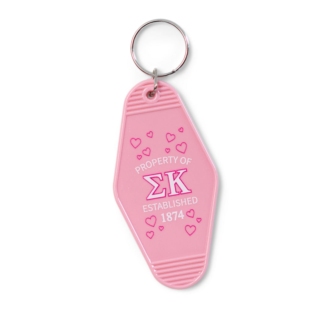 Pink Property Of Sorority Keychain