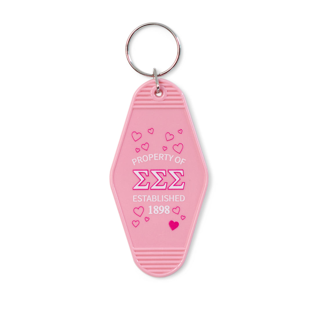 Pink Property Of Sorority Keychain