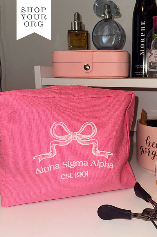 Bow Sorority Make-Up Pouch