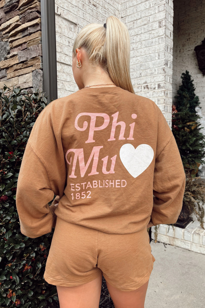 Caffeine Heart Light Weight Sorority Crewneck