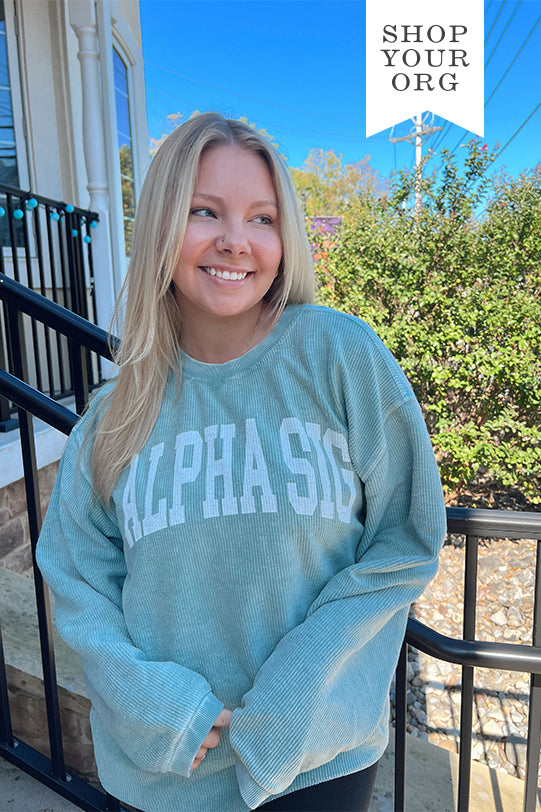 Simple Sorority Corded Crewneck