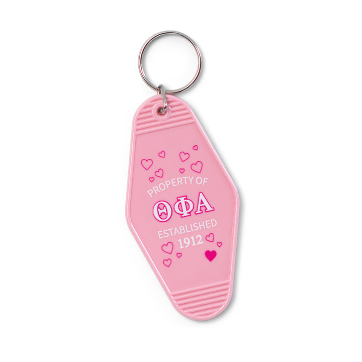 Pink Property Of Sorority Keychain