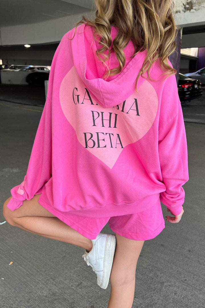 Ultra Pink Heart Matching Set Lightweight Hoodie