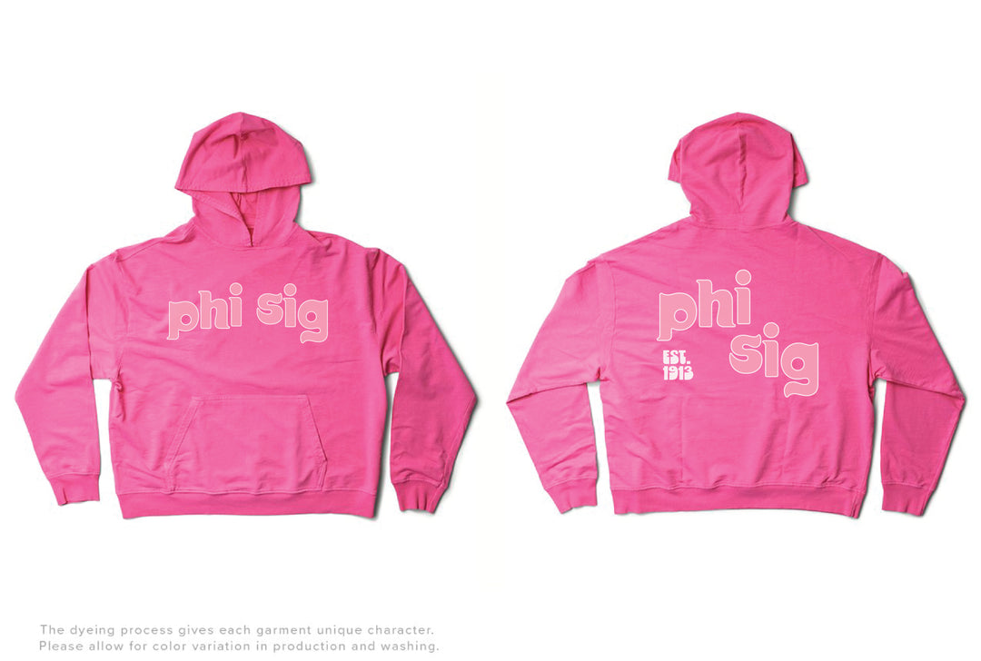 Ultra Pink Groovy Matching Set Lightweight Hoodie