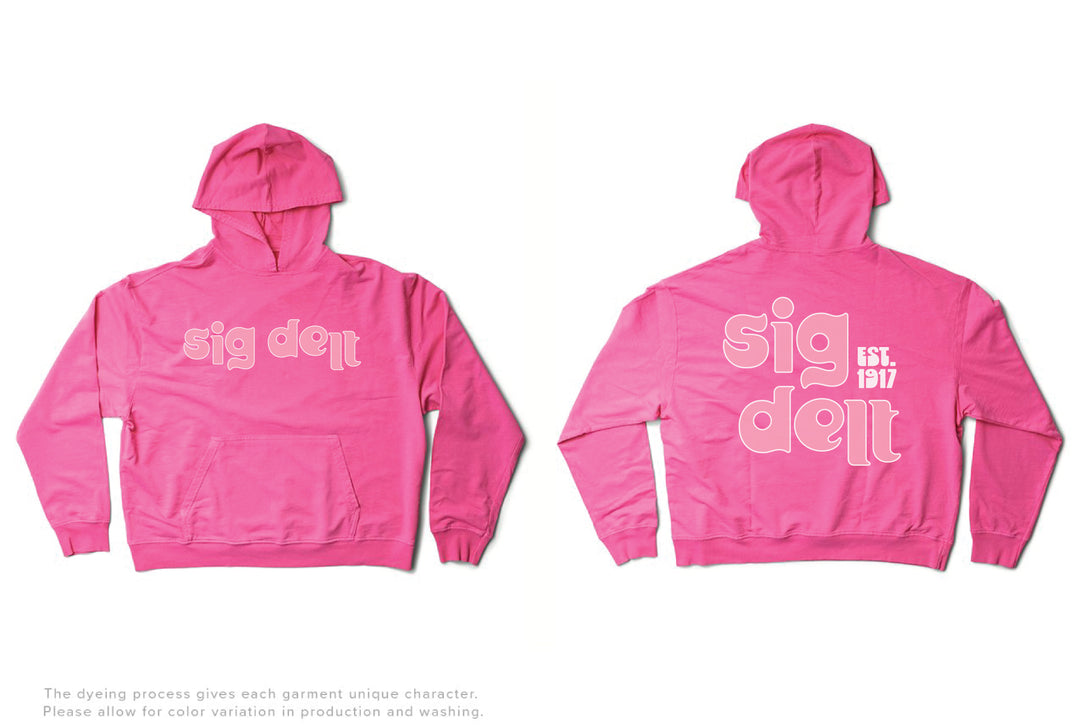 Ultra Pink Groovy Matching Set Lightweight Hoodie