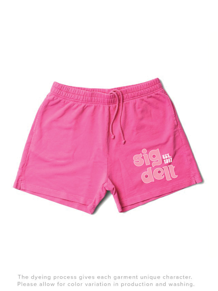 Ultra Pink Groovy Matching Set Shorts - 2XL