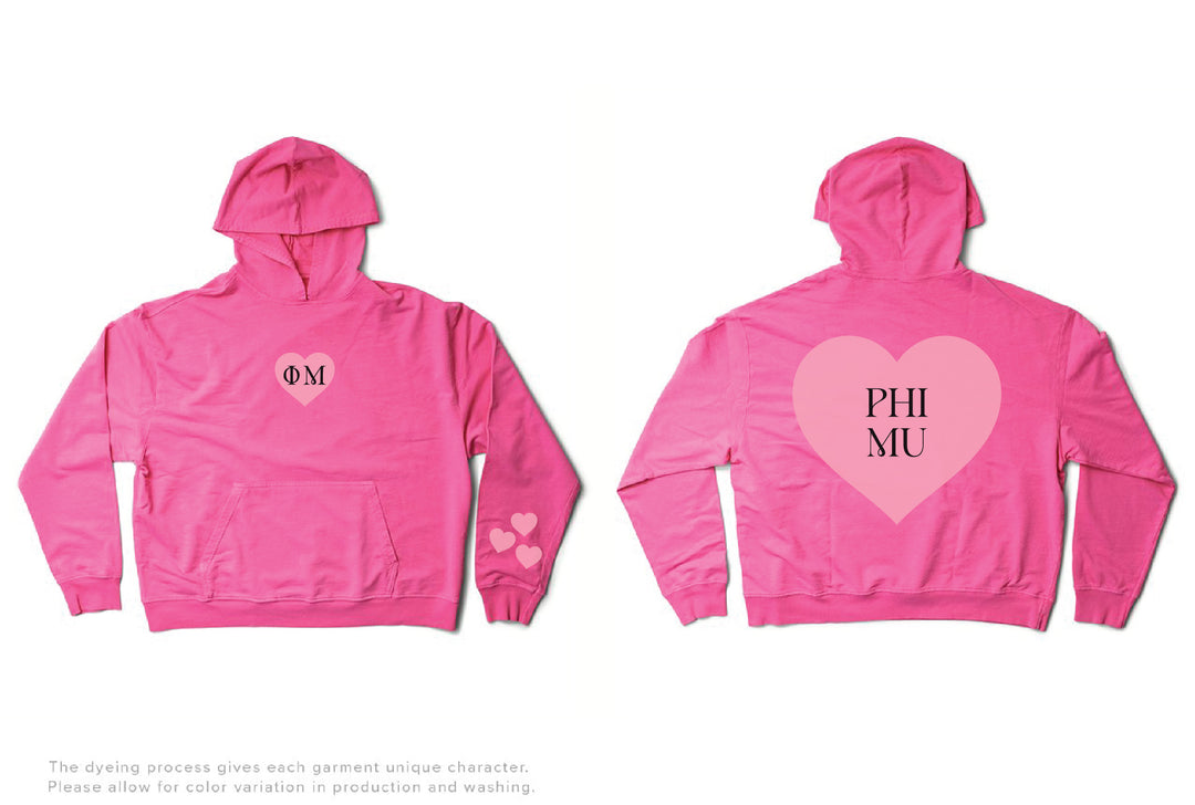 Ultra Pink Heart Matching Set Lightweight Hoodie