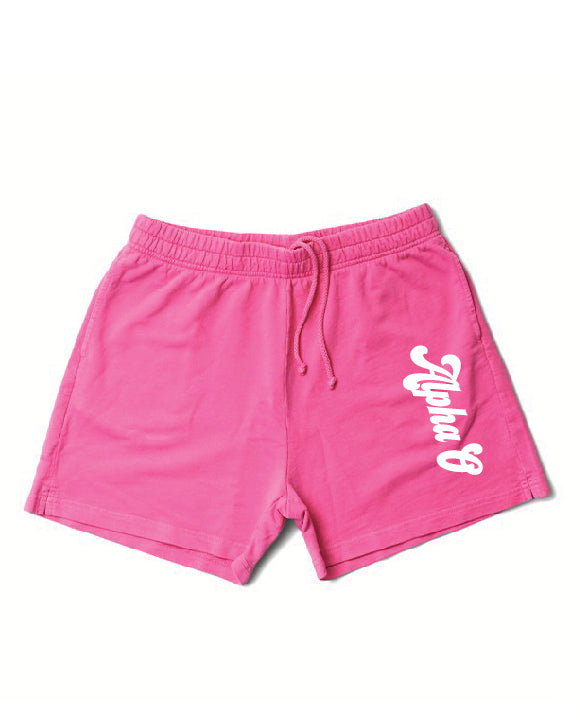 Ultra Pink Script Sorority Shorts