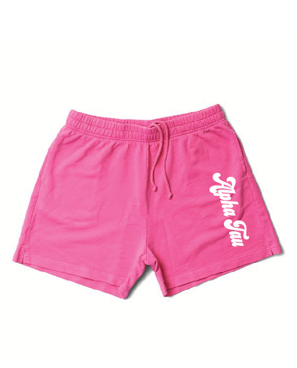 Ultra Pink Script Sorority Shorts