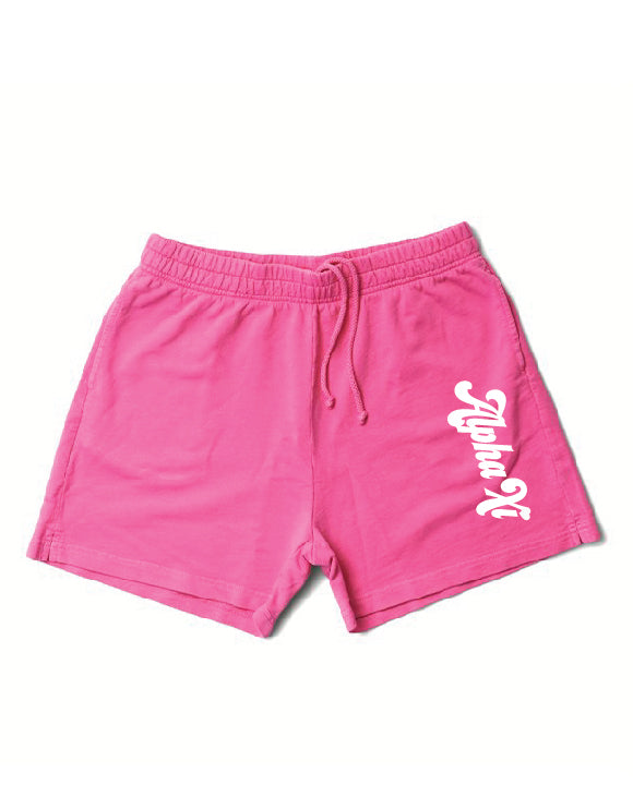 Ultra Pink Script Sorority Shorts