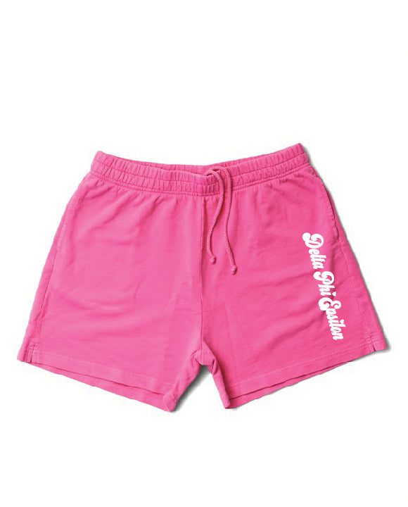 Ultra Pink Script Sorority Shorts