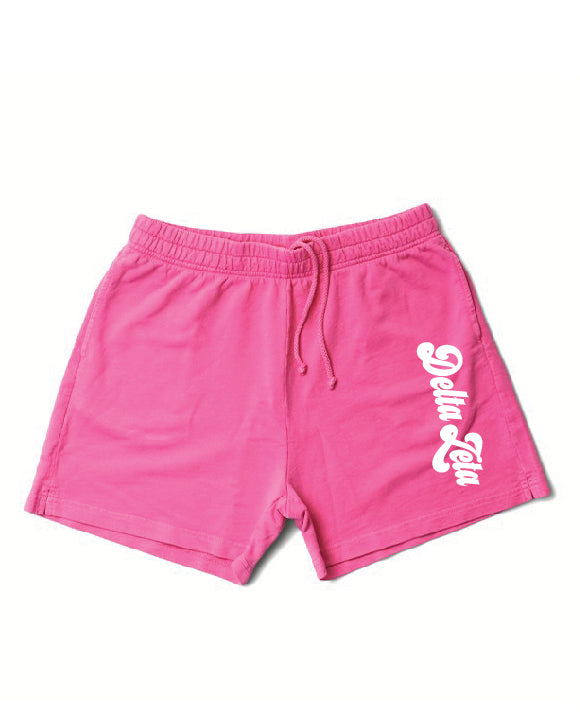 Ultra Pink Script Sorority Shorts