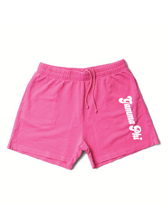 Ultra Pink Script Sorority Shorts