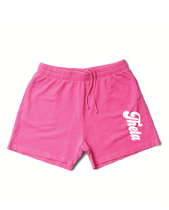 Ultra Pink Script Sorority Shorts