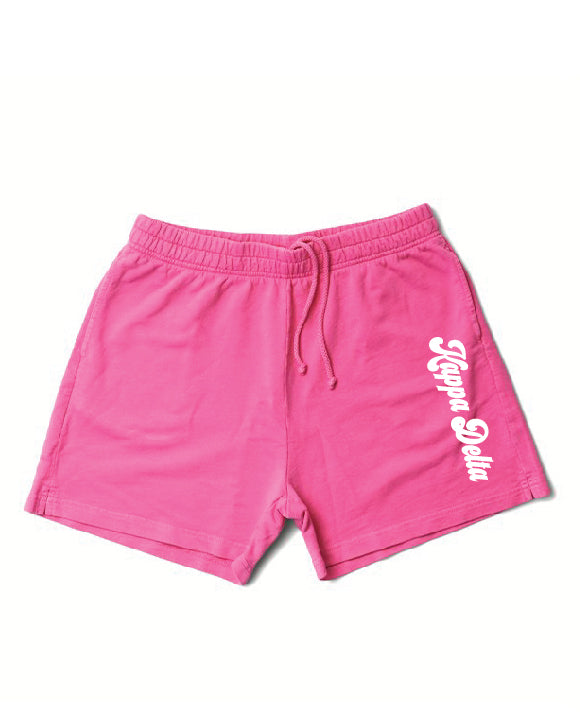 Ultra Pink Script Sorority Shorts