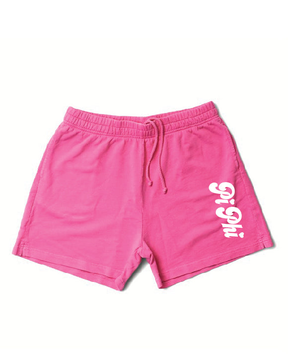 Ultra Pink Script Sorority Shorts