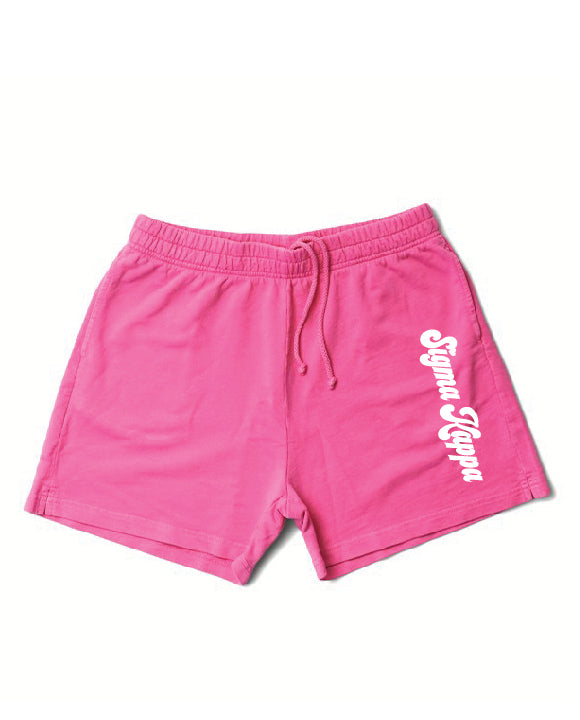 Ultra Pink Script Sorority Shorts