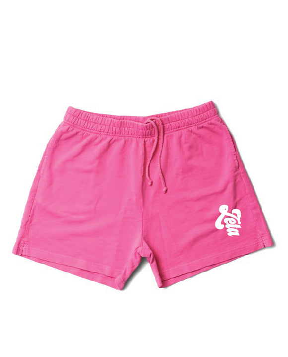 Ultra Pink Script Sorority Shorts