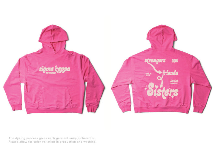 Ultra Pink Strangers to Sisters Matching Set Lightweight Hoodie