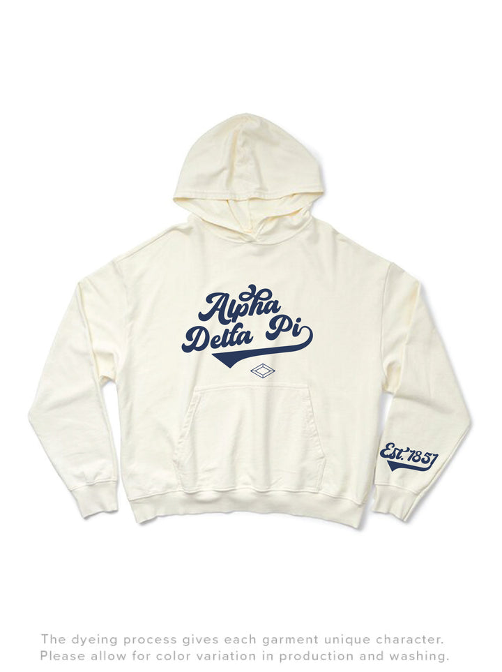 Alpha Delta Pi Vanilla Ice Varsity Light Weight Hoodie