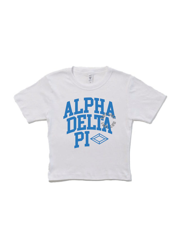 Alpha Delta Pi Varsity Baby Tee