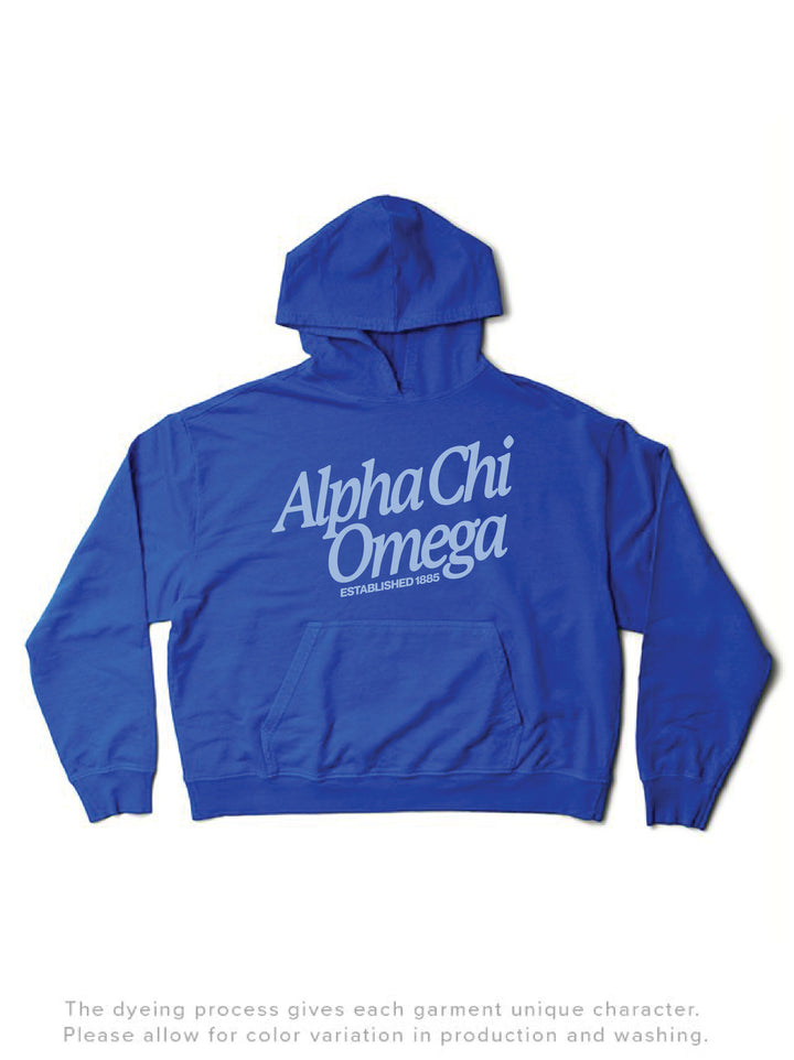 Varsity Blue Slanted Matching Set Lightweight Hoodie - 2XL