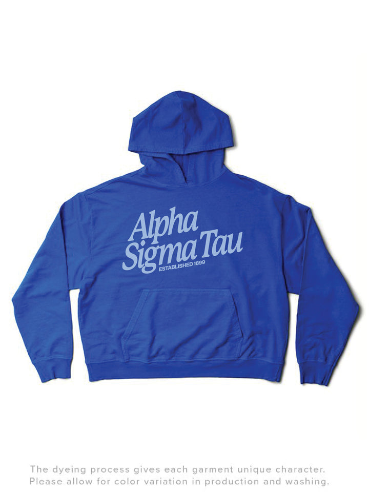 Varsity Blue Slanted Matching Set Lightweight Hoodie