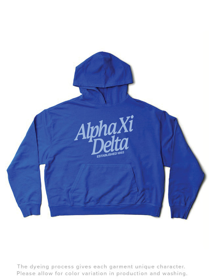 Varsity Blue Slanted Matching Set Lightweight Hoodie