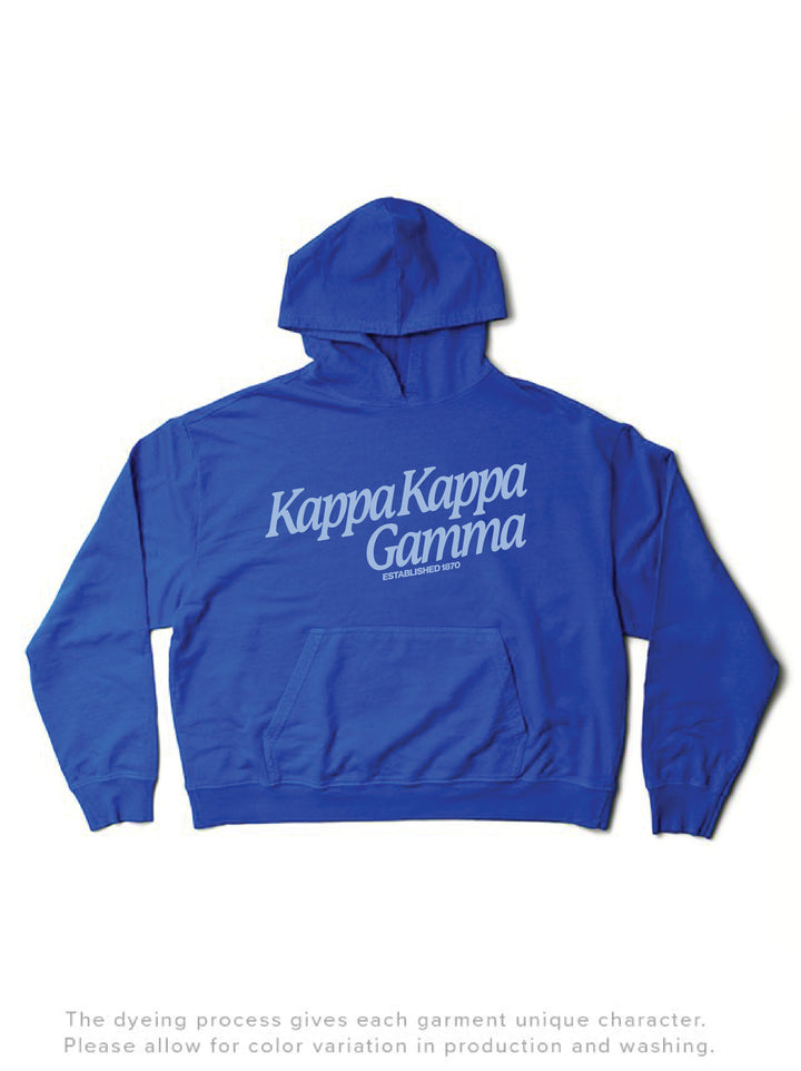 Varsity Blue Slanted Matching Set Lightweight Hoodie