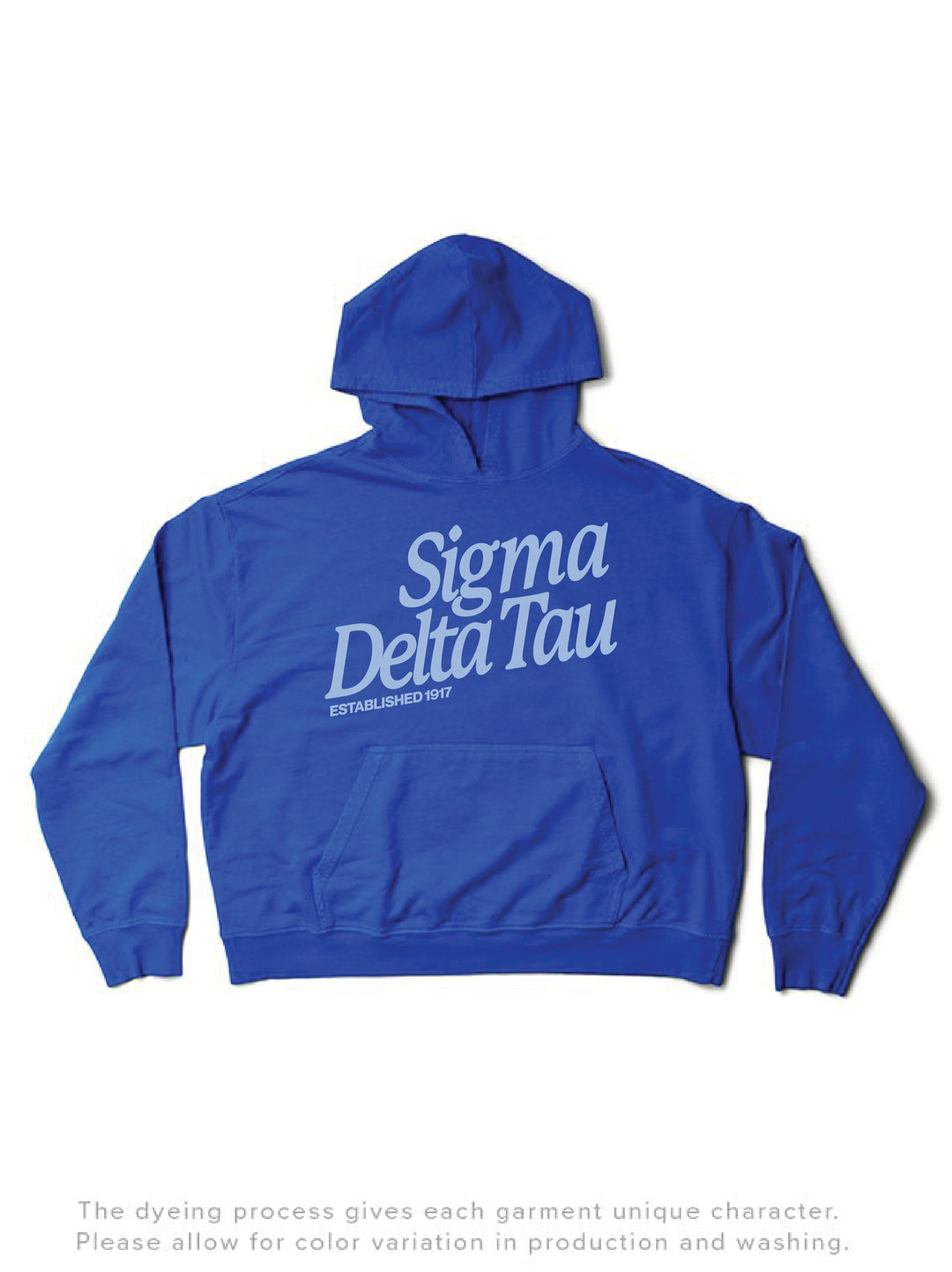 Varsity Blue Slanted Matching Set Lightweight Hoodie