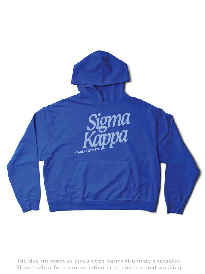 Varsity Blue Slanted Matching Set Lightweight Hoodie