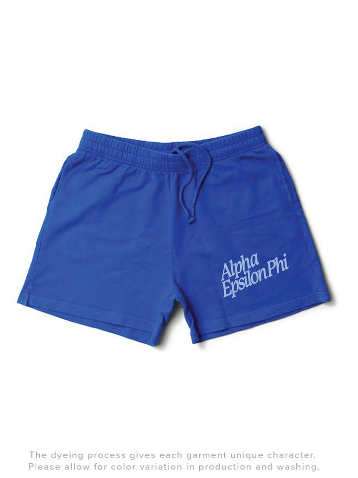 Varsity Blue Slanted Matching Set Shorts