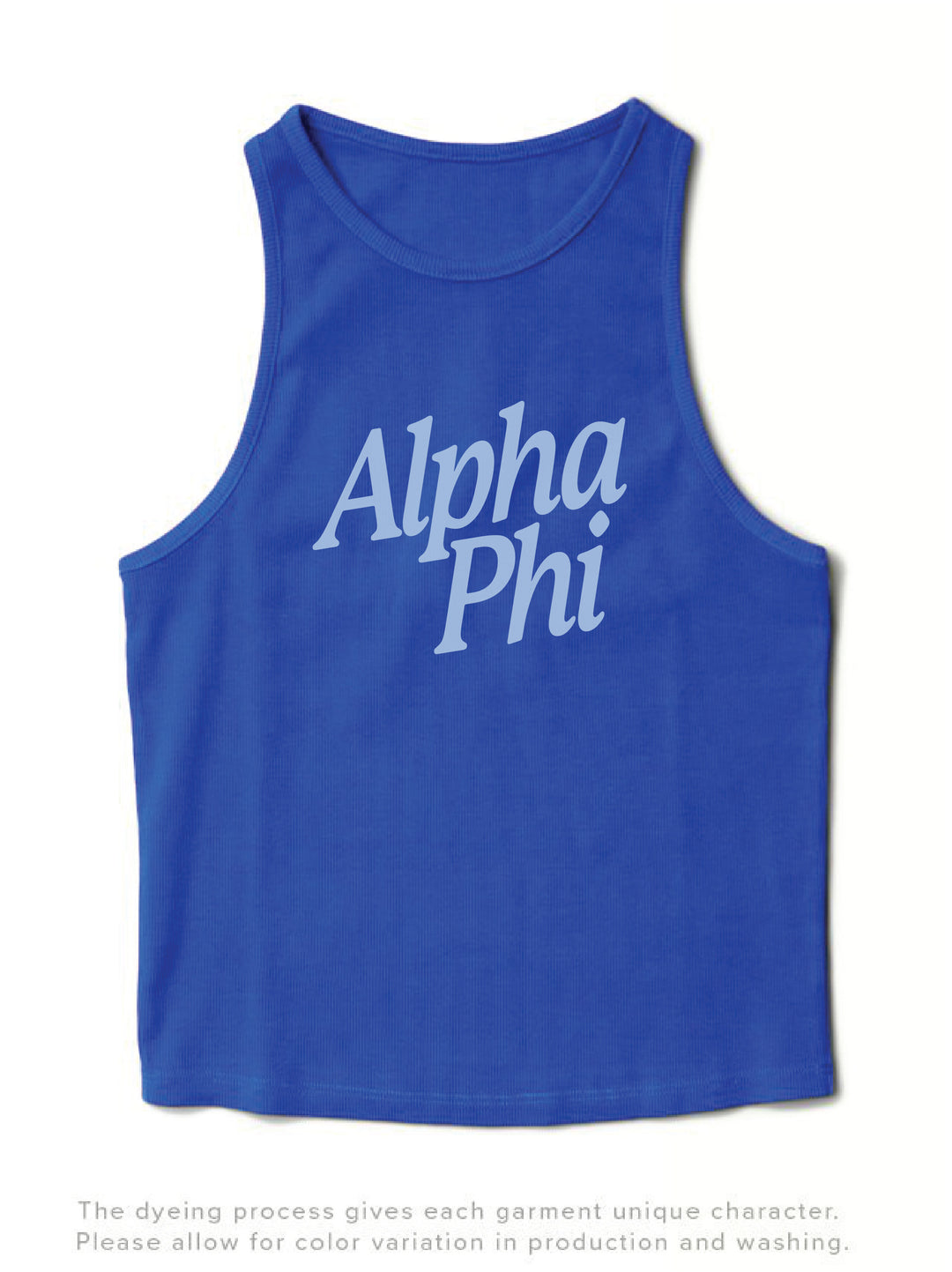 Varsity Blue Slanted Matching Set Tank