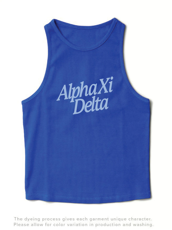 Varsity Blue Slanted Matching Set Tank - 2XL