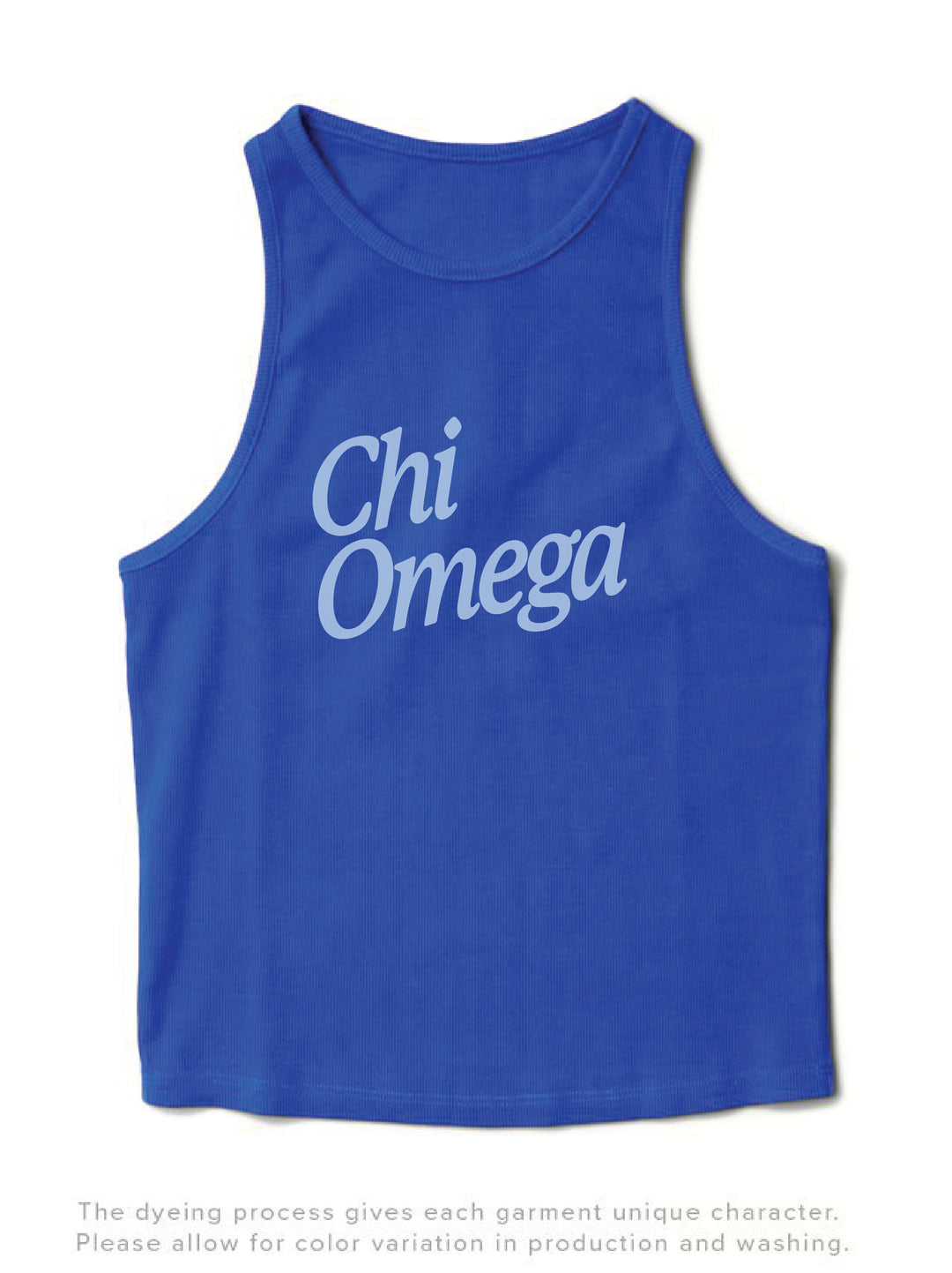 Varsity Blue Slanted Matching Set Tank