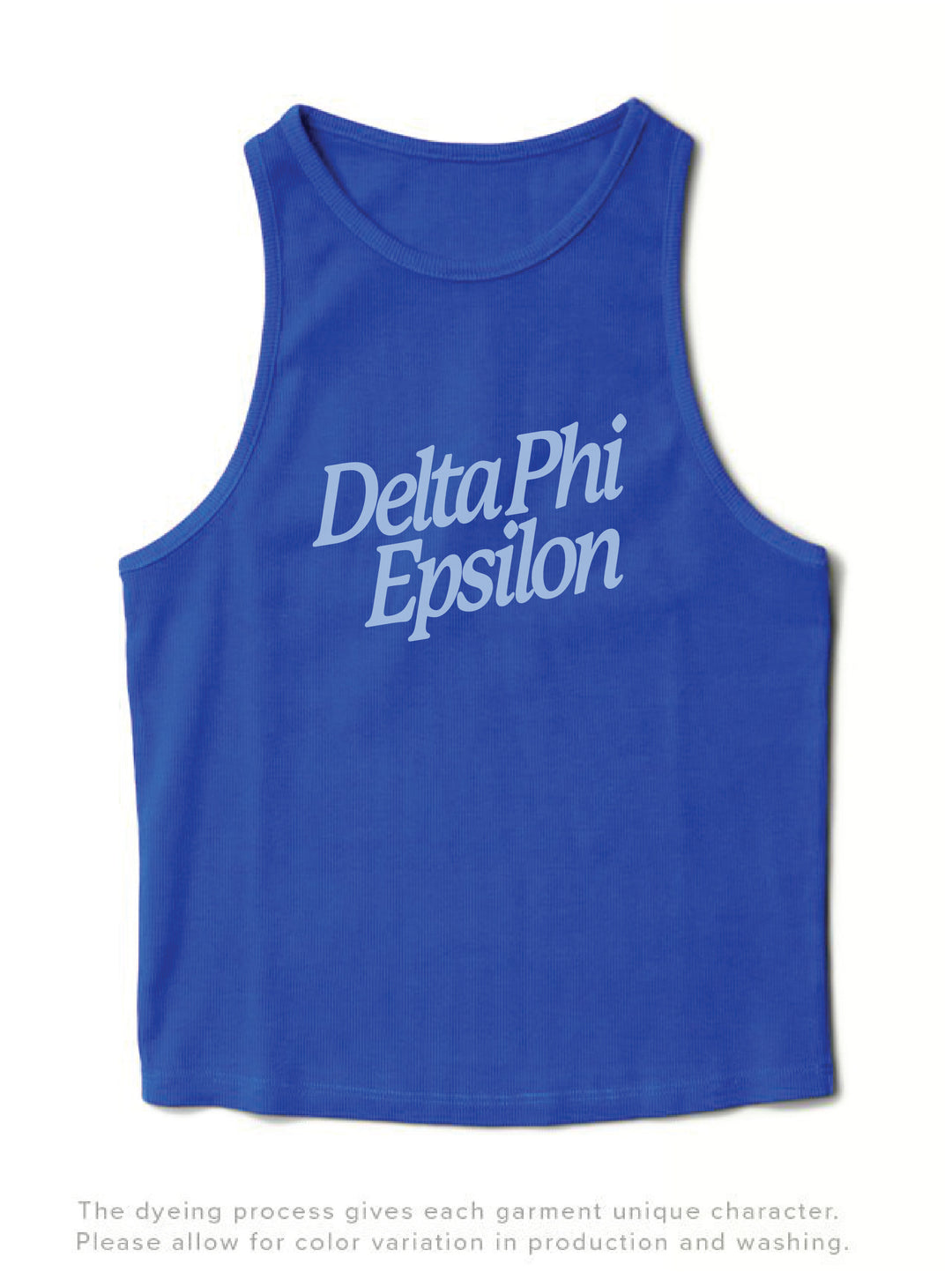 Varsity Blue Slanted Matching Set Tank