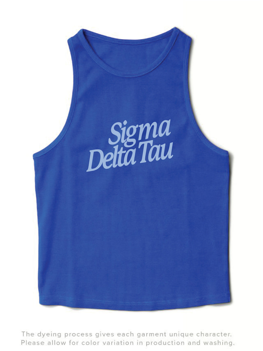 Varsity Blue Slanted Matching Set Tank