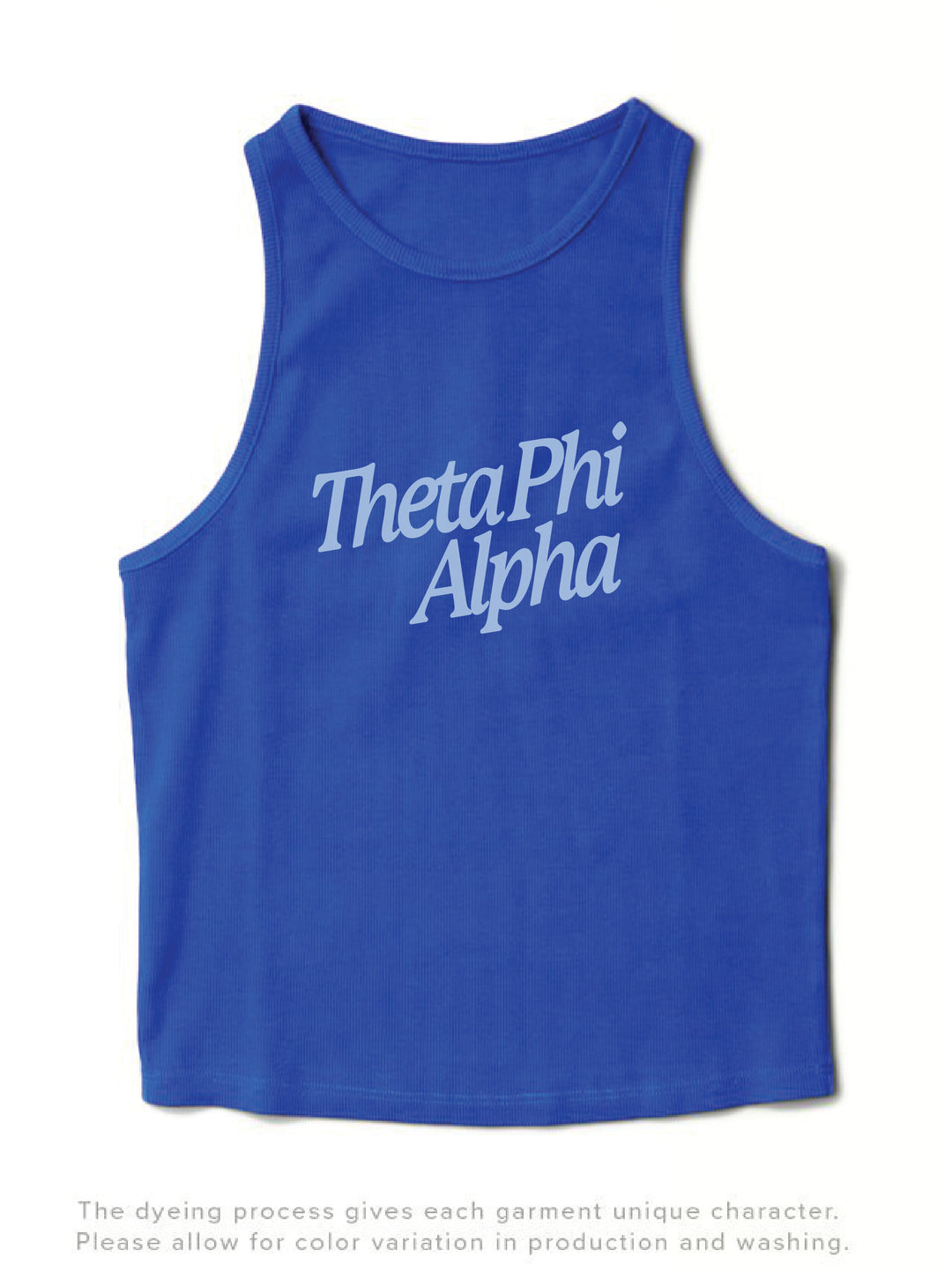 Varsity Blue Slanted Matching Set Tank