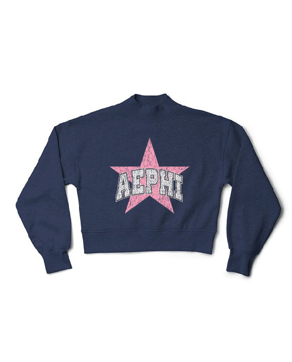 Varsity Star Mock Neck Sorority Crewneck