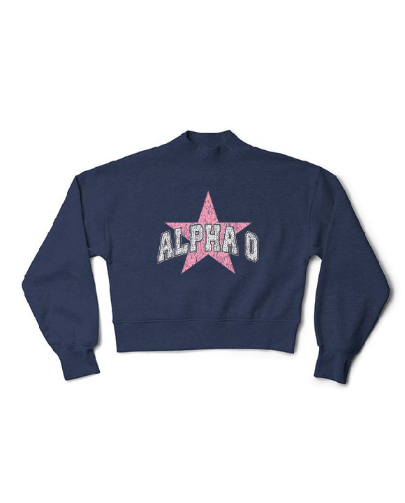 Varsity Star Mock Neck Sorority Crewneck