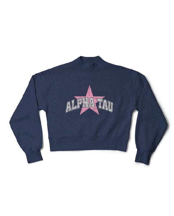 Varsity Star Mock Neck Sorority Crewneck