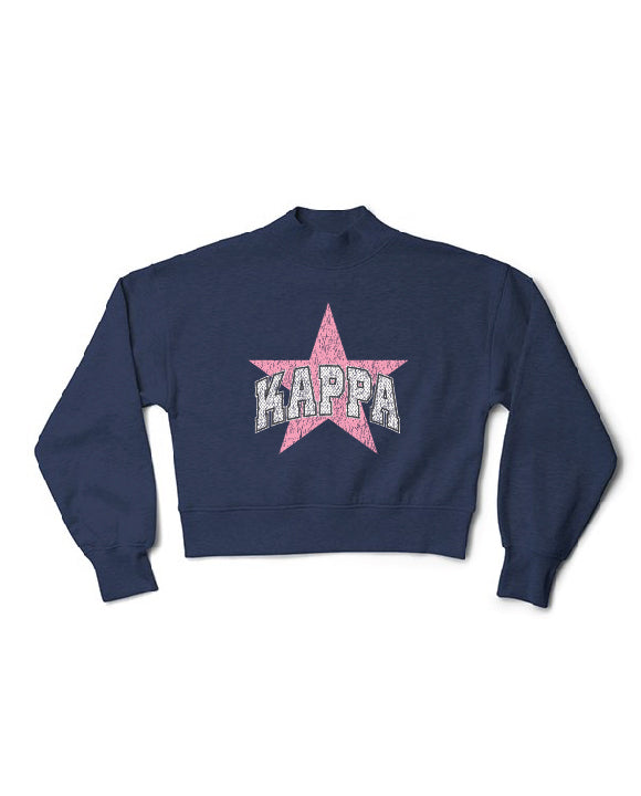 Varsity Star Mock Neck Sorority Crewneck