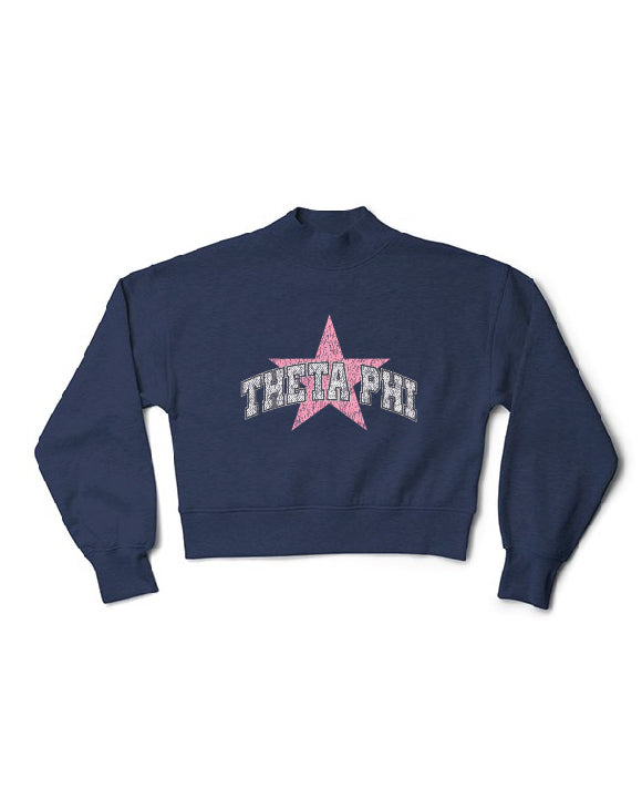 Varsity Star Mock Neck Sorority Crewneck