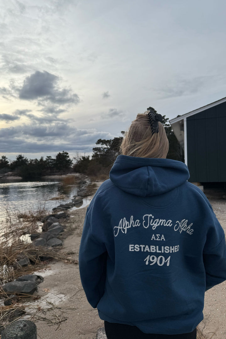 Vintage Blue Sorority Hoodie - 2XL - 3XL