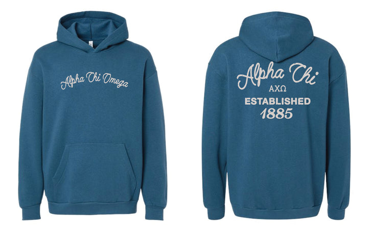 Vintage Blue Sorority Hoodie - 2XL - 3XL