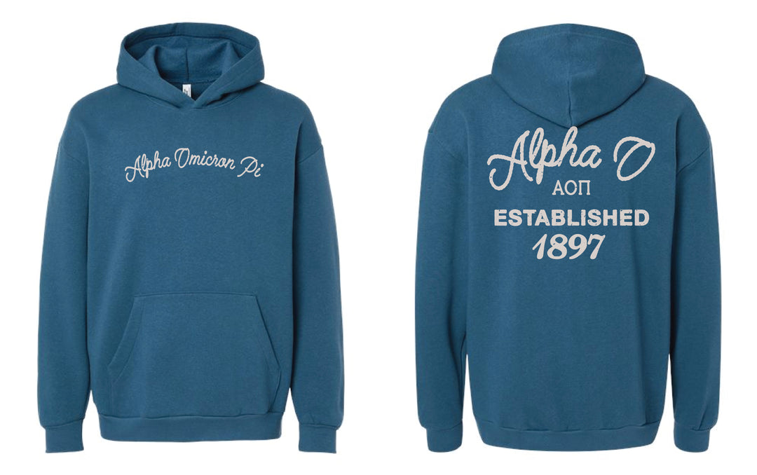 Vintage Blue Sorority Hoodie - 2XL - 3XL