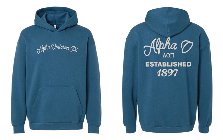 Vintage Blue Sorority Hoodie - 2XL - 3XL