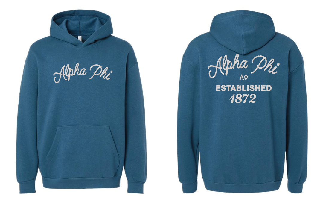 Vintage Blue Sorority Hoodie - 2XL - 3XL