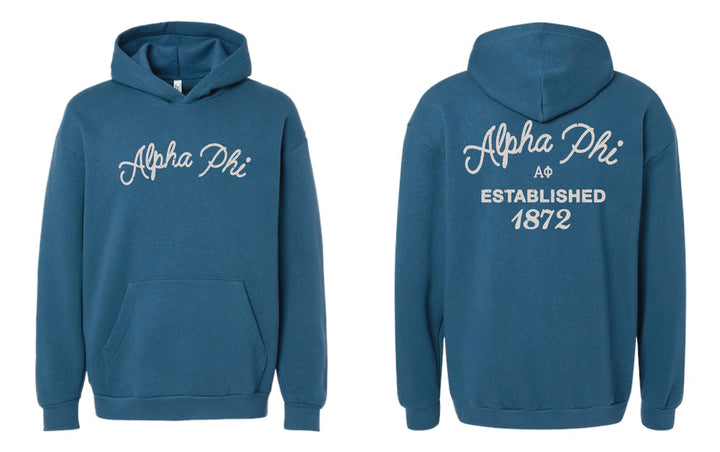 Vintage Blue Sorority Hoodie - 2XL - 3XL