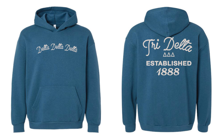 Vintage Blue Sorority Hoodie - 2XL - 3XL